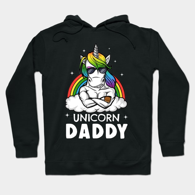 Unicorn Daddy Funny Gym Unicorn T-Shirt For Father Hoodie by Danielsmfbb